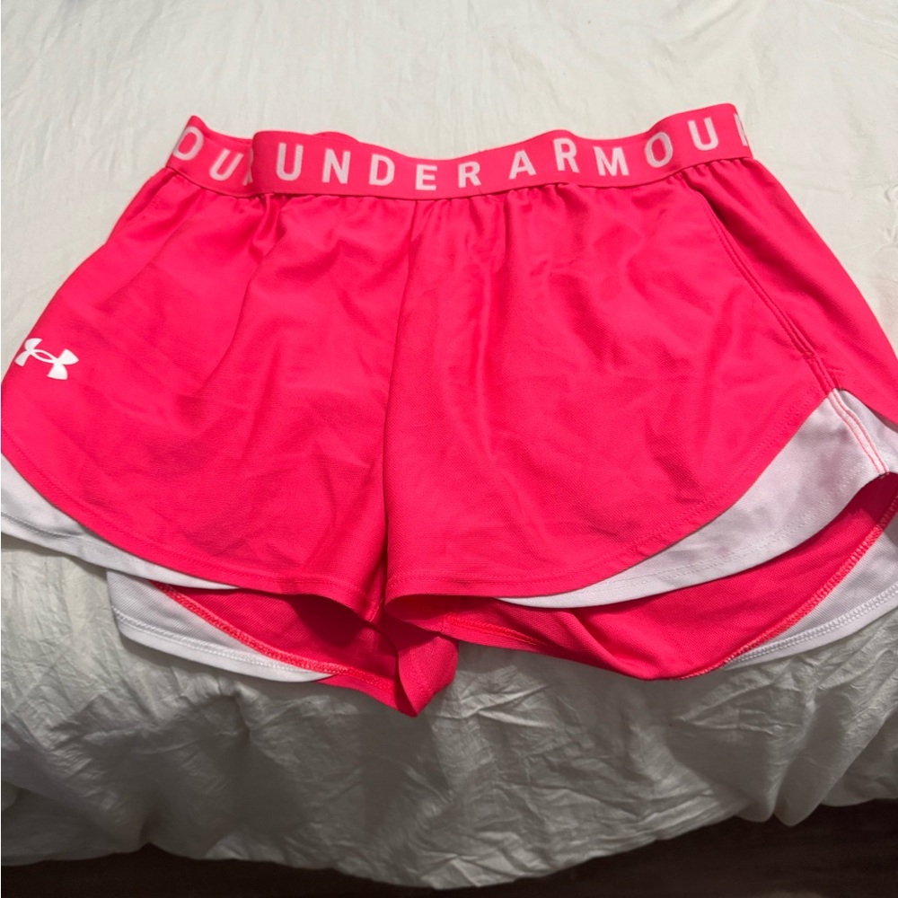 Under Armour Women's Bright Pink Athletic Shorts